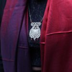 Μεταξωτή Δίπλευρη Εσάρπα Κόκκινο με Μοβ 70x200 εκ.