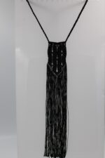Μακραμέ κολιέ Κλεοπάτρα μαύρο - Image 2