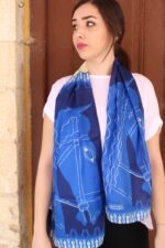 Μαντήλι 35Χ160 άλογο μπλε